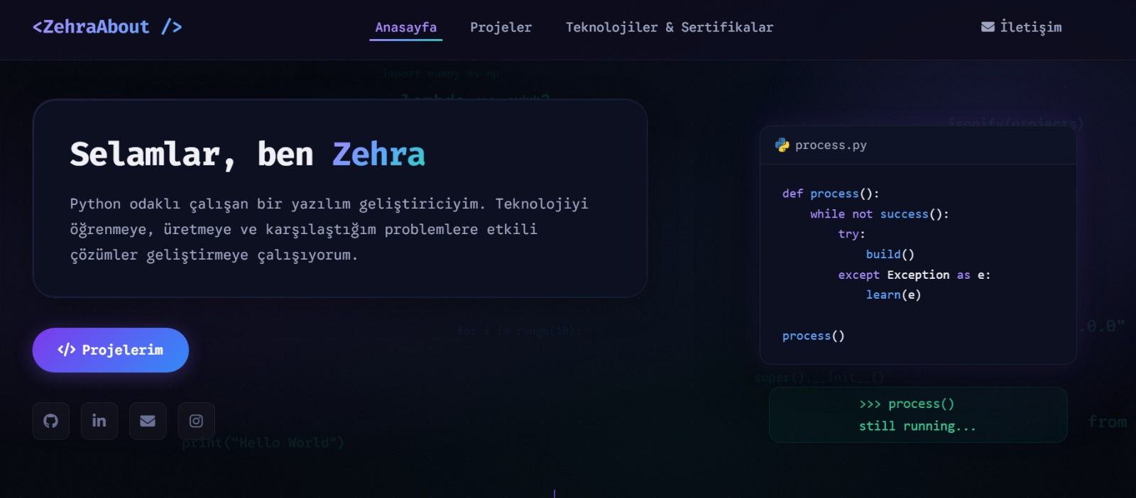 Kişisel Portfolyo Sitesi